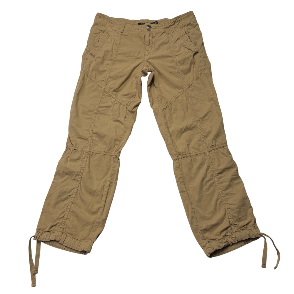 Lauren Ralph Lauren Cargo Pants Womens Tan Utility Drawstring Hem Size 6